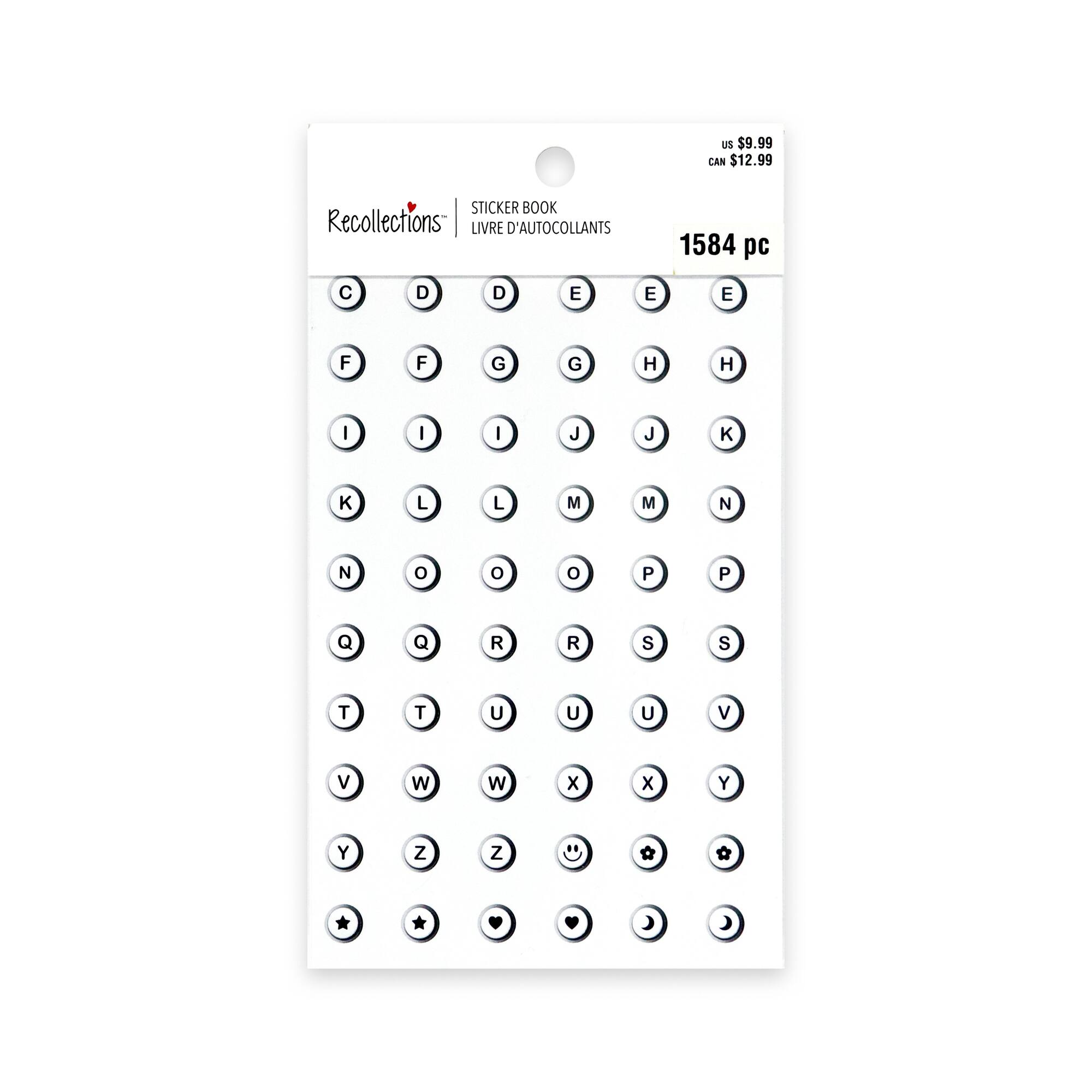 Black & White Beads Alphabet & Icon Stickers by Recollections™